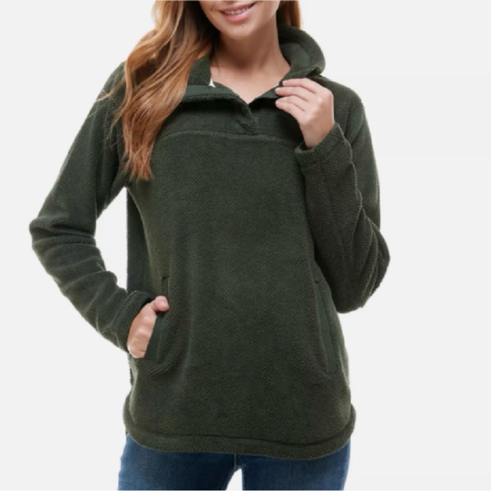TS Olive Fleece Pullover, XL